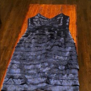 Royal blue and black cocktail dress